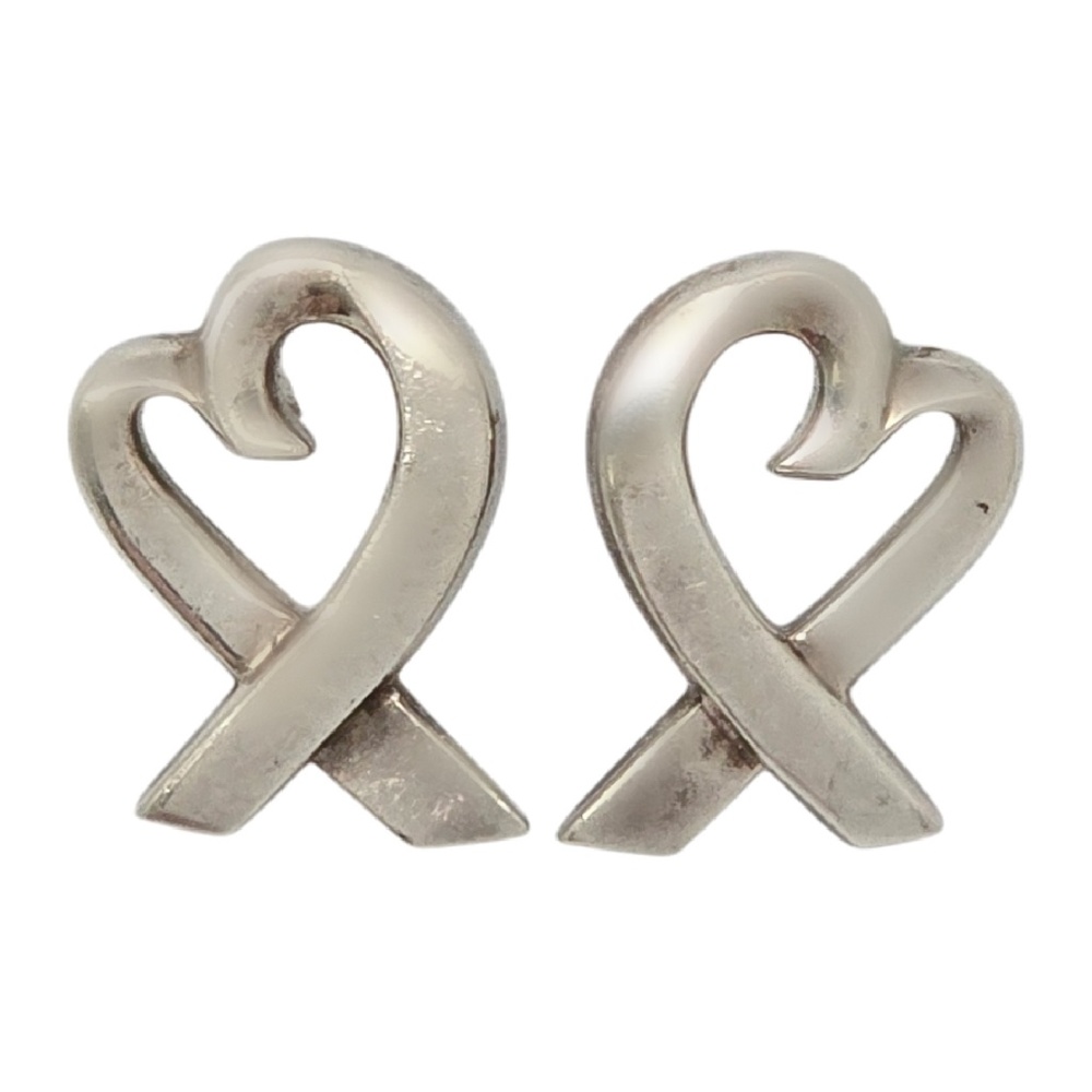 Tiffany & Co Paloma Picasso Sterling Silver Loving Hearts Earrings #20806